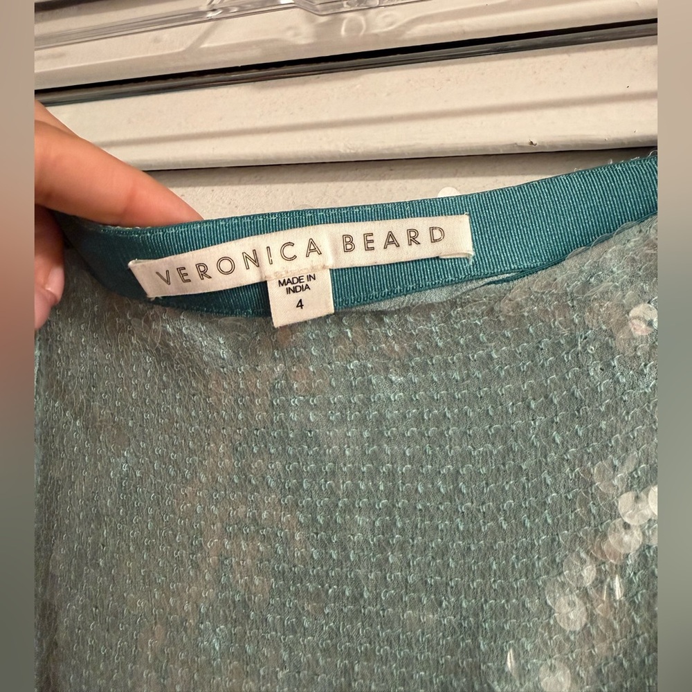 Veronica Beard Sequin Mint Green Midi Skirt - Picture 5 of 7